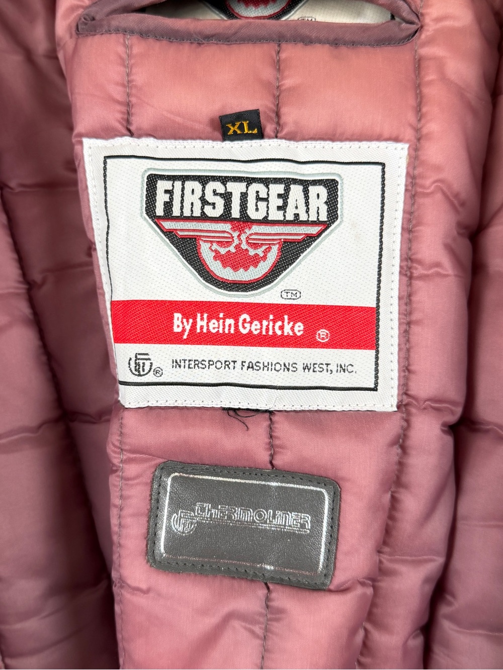 First Gear Grey Leather Heavyweight Ventilated Motorcycle Bomber Jacket Men’s XL - Picture 4 of 13